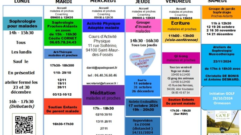 Agenda 4 ème trimestre 2024