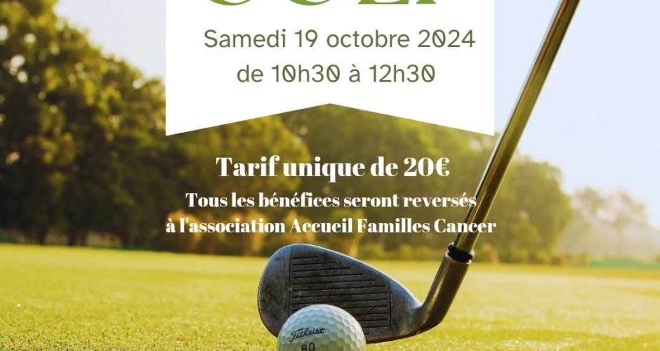 Et si on partageait un moment convivial et sportif pour la bonne cause ? Le samedi 19 octobre de 10h30 à 12h30, au cœur du magnifique Parc du prestigieux château d’Ormesson, nous vous proposons avec le soutien de la VGA Section Golf, une initiation à la pratique de ce sport accessible à tous et à tout âge. Au cœur de la nature, au Golf d’Ormesson situé Chemin du Belvédère – Ormesson sur Marne, un ancien sportif professionnel nous accueillera et nous accompagnera toute la matinée. Les bénéfices de cette initiation seront entièrement reversés à l’association Accueil Familles Cancer. Cette association œuvre au quotidien pour apporter une écoute thérapeutique, un soutien, de l’information, un accompagnement aux personnes malades, à leurs familles et à leurs soignants, en ville. Concrètement ce sont des groupes de parole, des groupes de soutien et des ateliers d’activité physique, sophrologie, méditation, musicothérapie, etc…qui sont proposés tous les jours ! C’est pour continuer à proposer une offre aussi large et qualitative que nous comptons sur votre soutien ! Alors, on se voit le 19 octobre ?